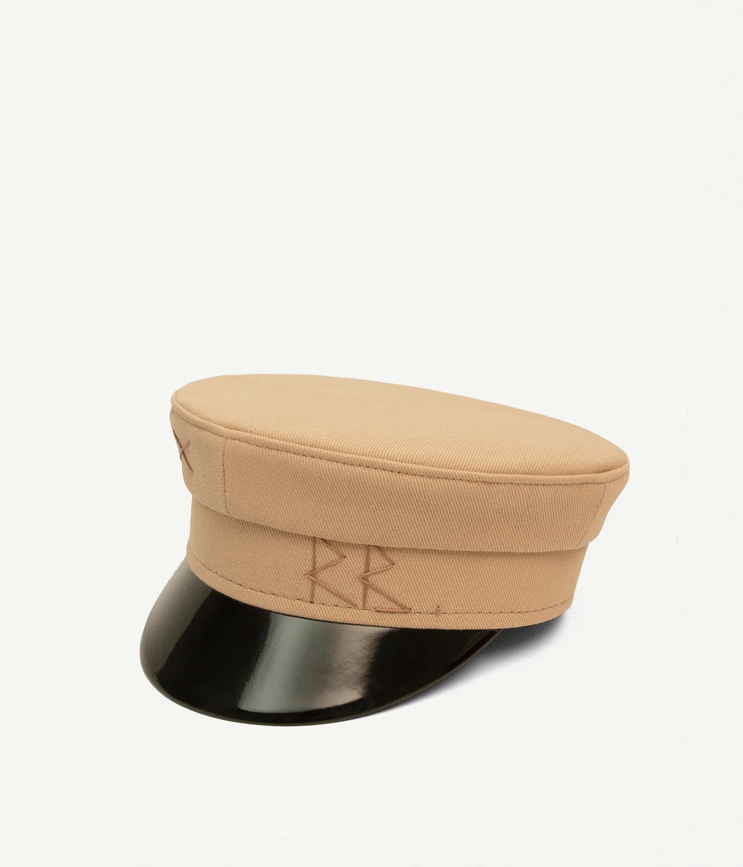 Beige Cotton Baker Boy Cap - Image 3