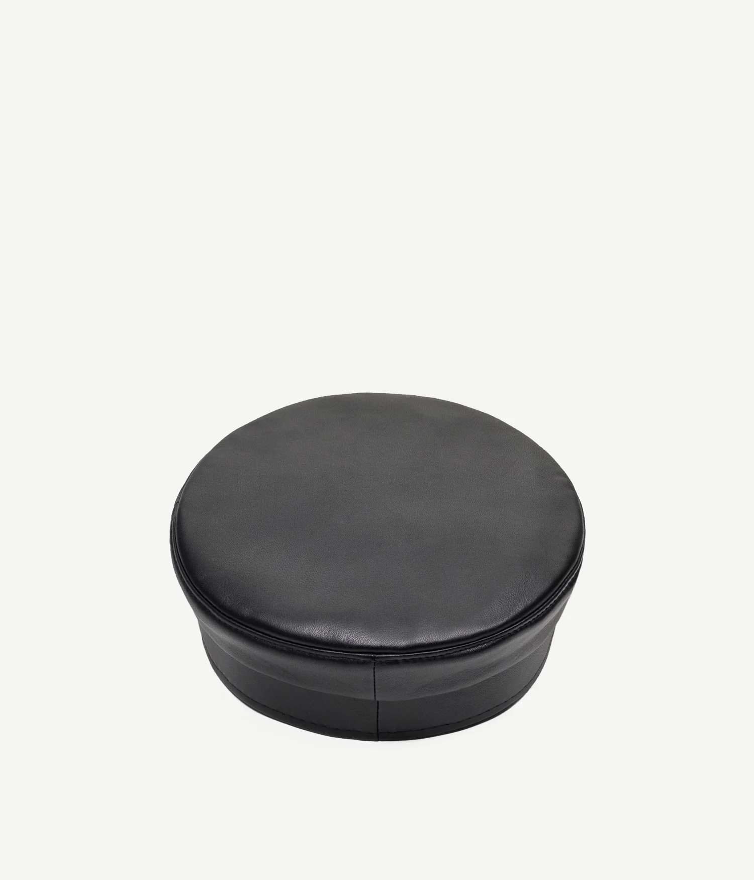 Black Leather Baker Boy Cap - Image 3