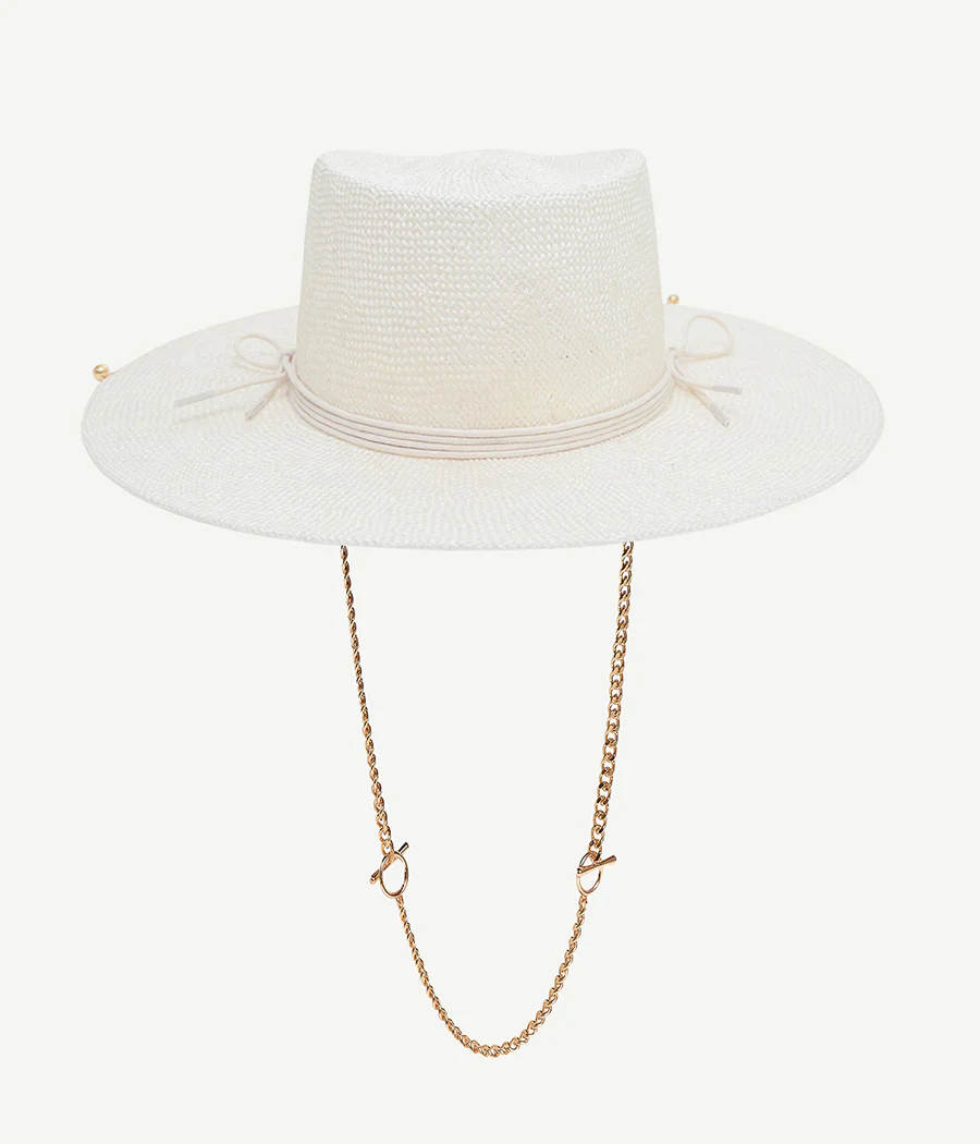 Chain Strap Sisal Gambler Hat - Image 4