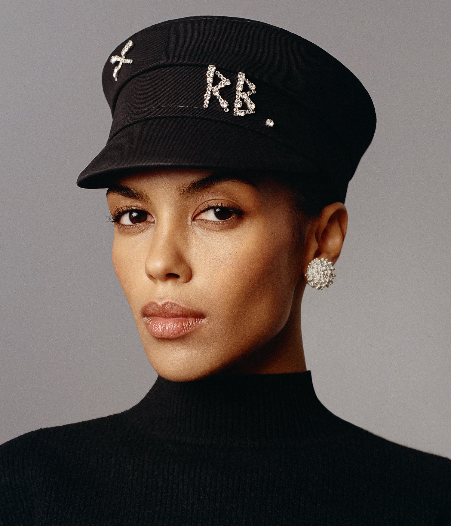 Crystal-embellished Cotton Baker Boy Cap - Image 3