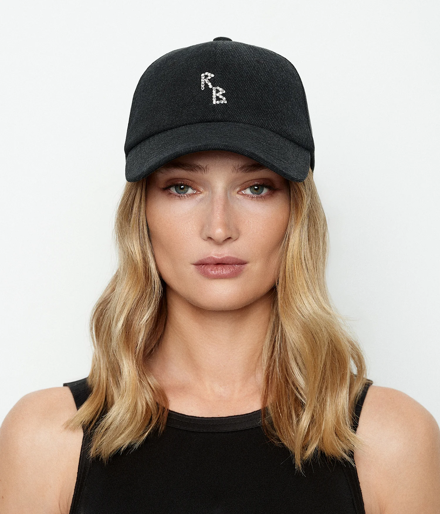 Crystal-embroidered Denim Baseball Cap - Image 3