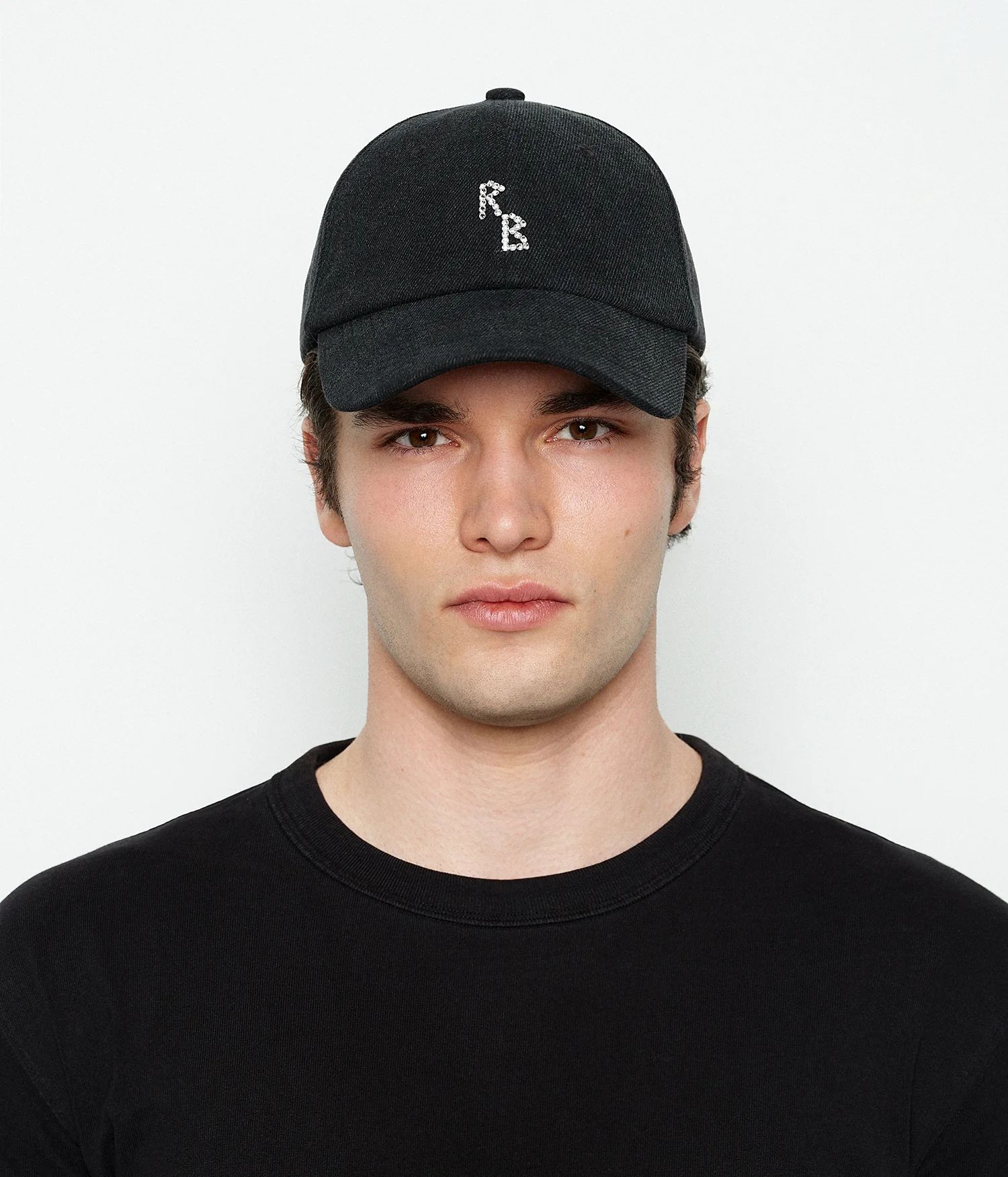 Crystal-embroidered Denim Baseball Cap - Image 4