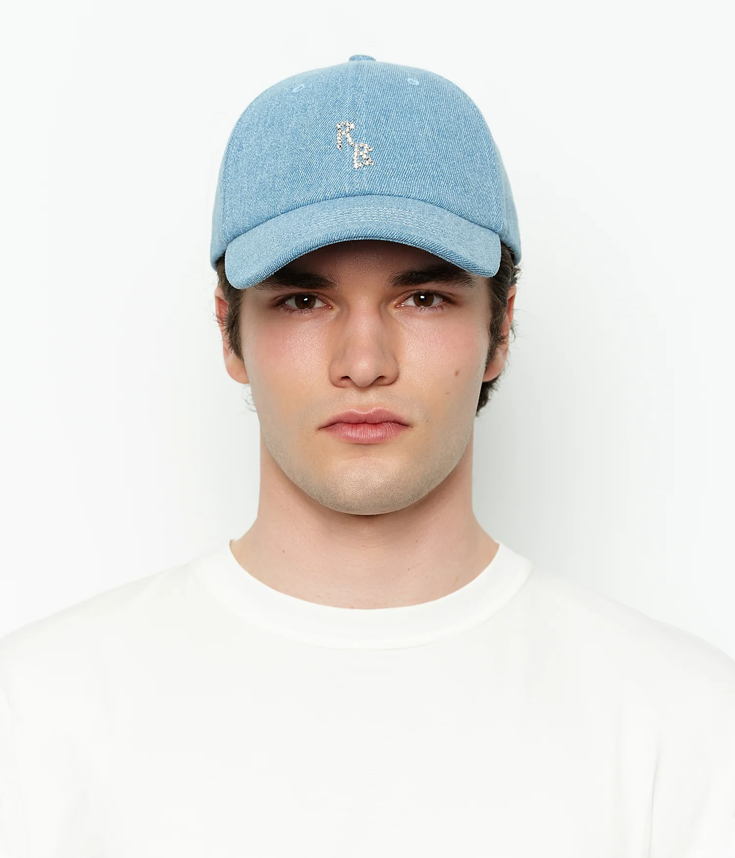 Crystal-embroidered Denim Baseball Cap - Image 4
