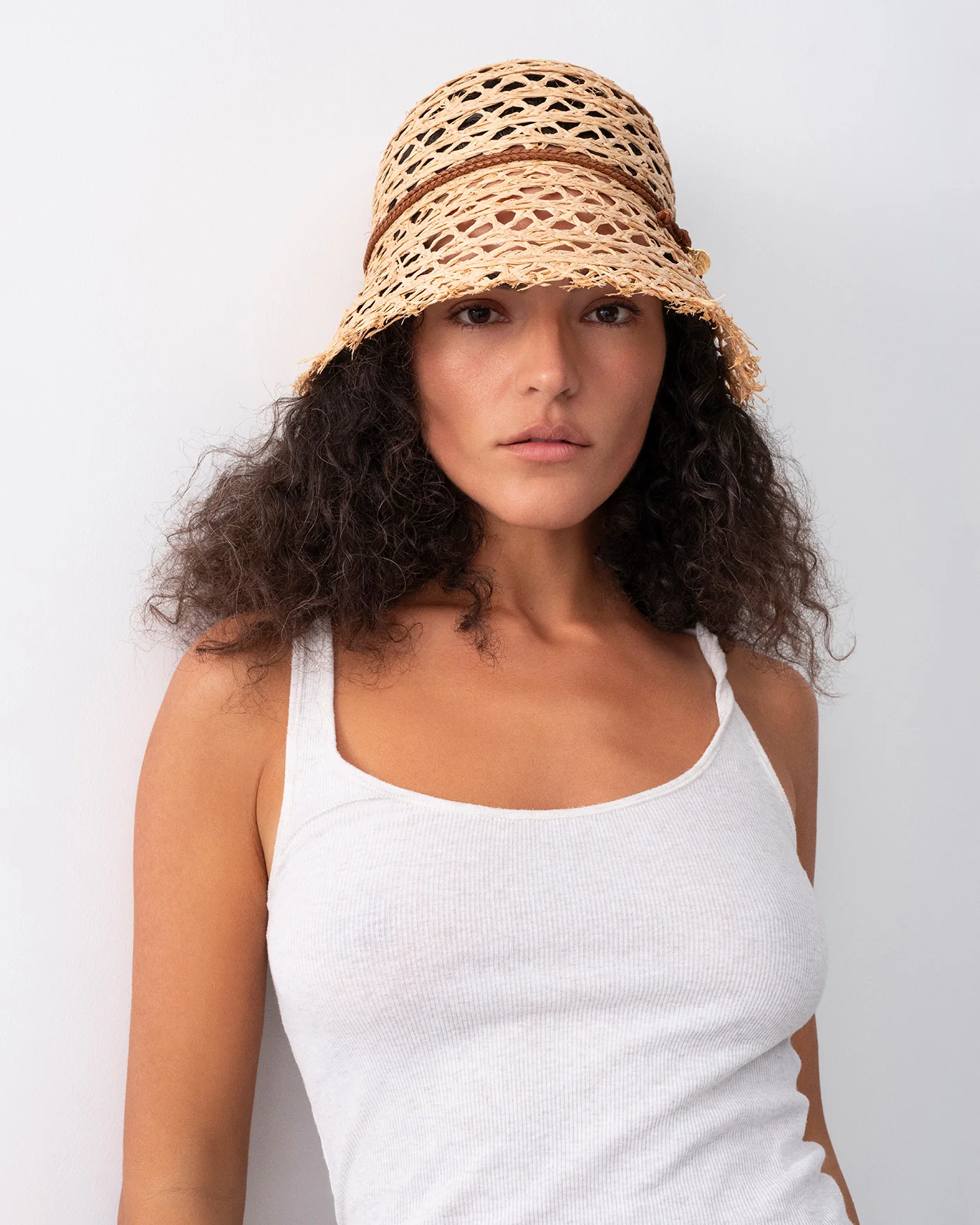 Cut Out Straw Bucket Hat - Image 3