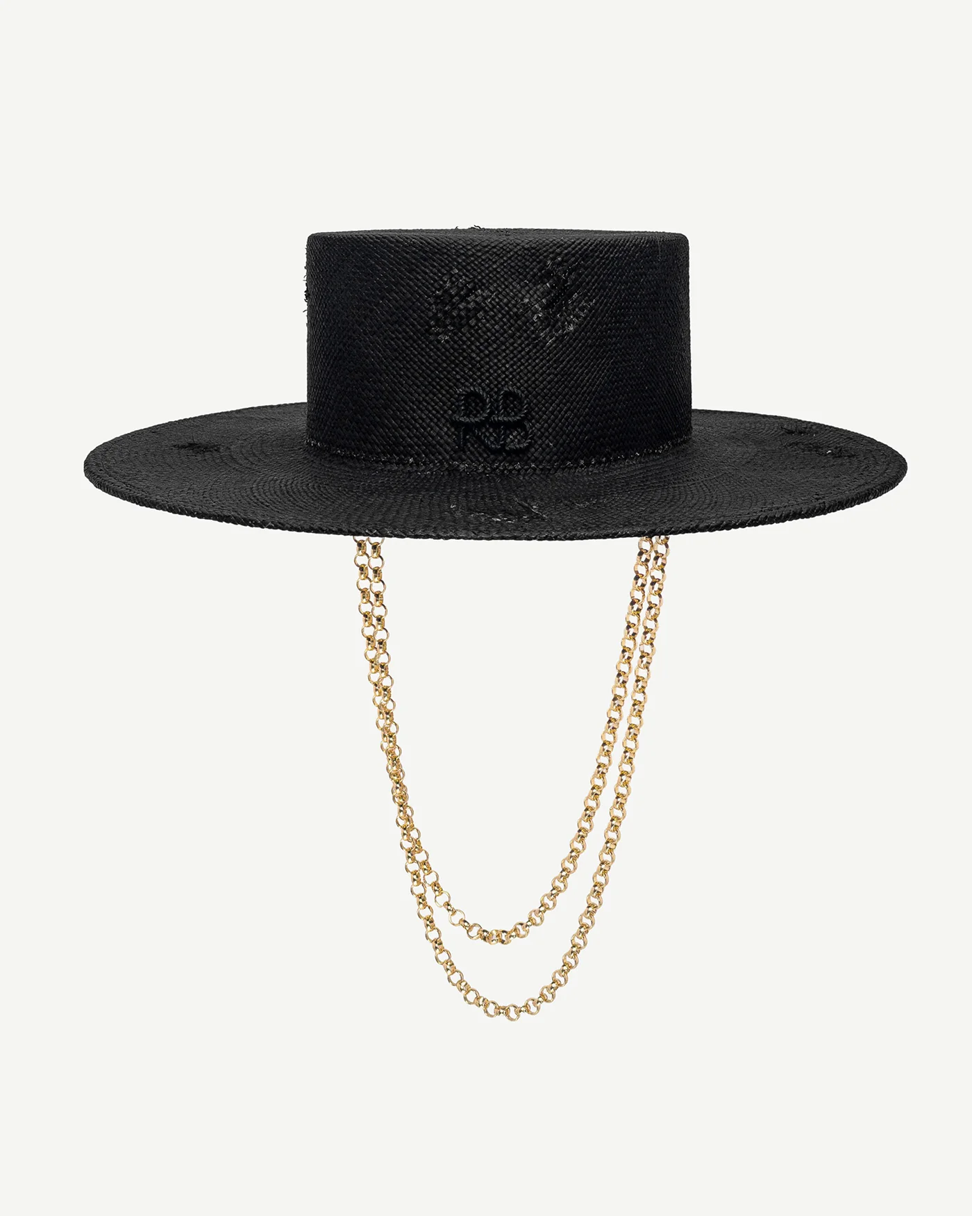 Double Chain Strap Canotier Hat - Image 4