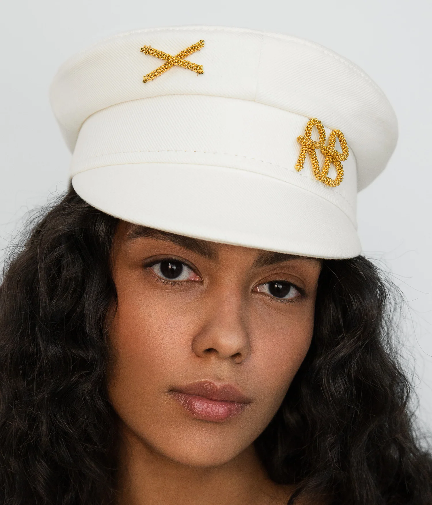Gold-tone Logo Embellished Hat - Image 3
