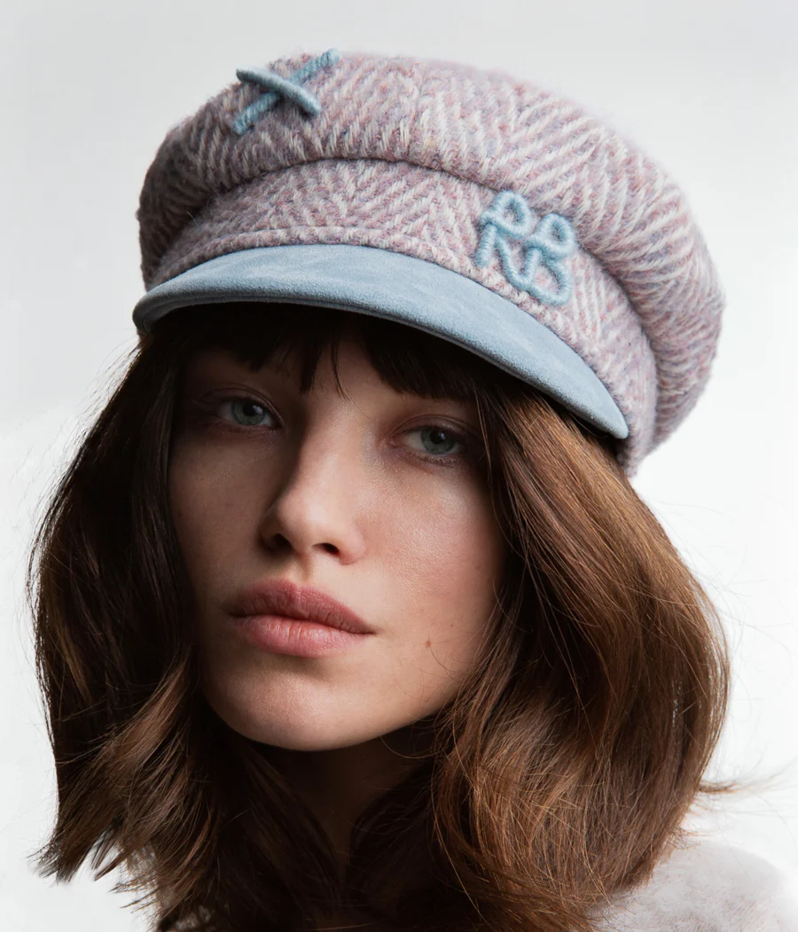 Herringbone-wool Baker Boy Cap - Image 2