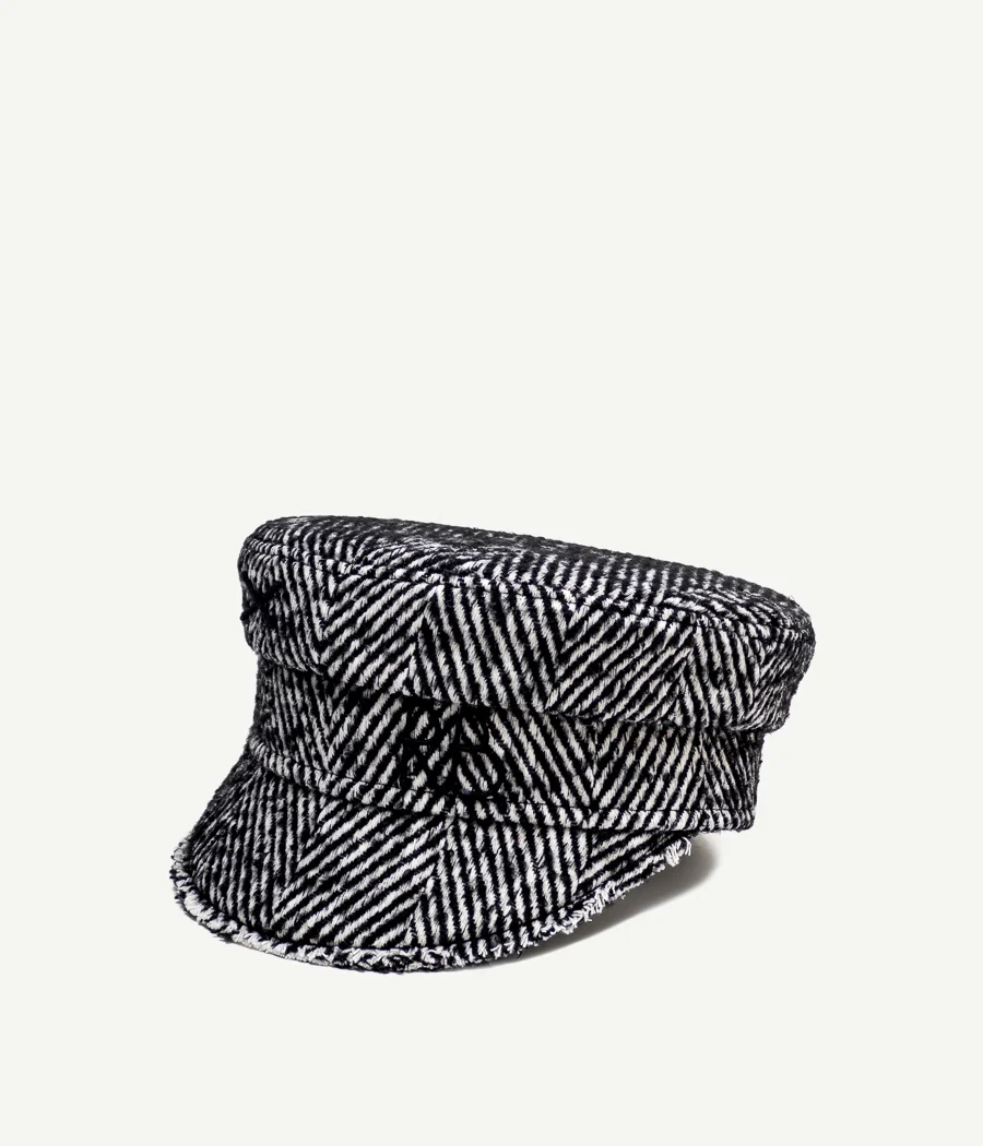 Herringbone-wool Baker Boy Cap - Image 2