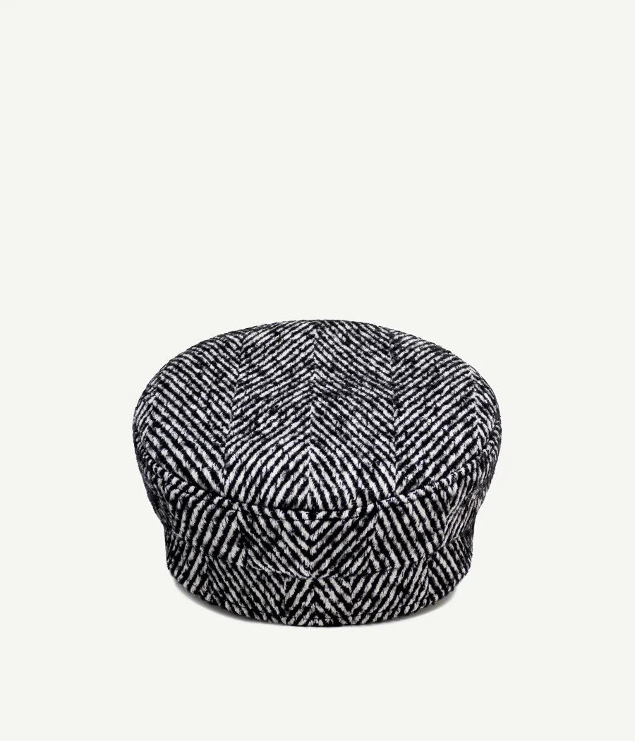 Herringbone-wool Baker Boy Cap - Image 3