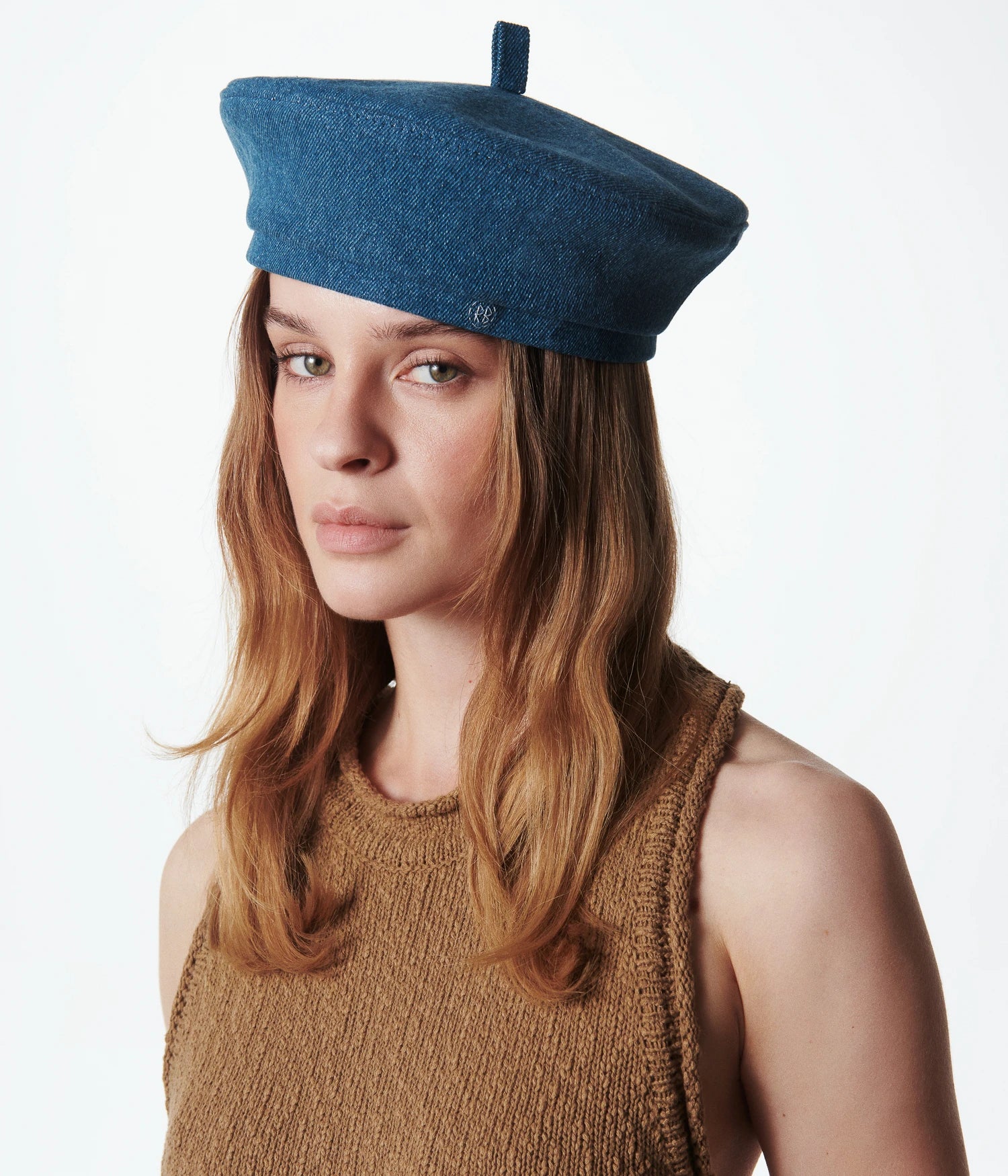Logo-embroidered Denim Beret - Image 3