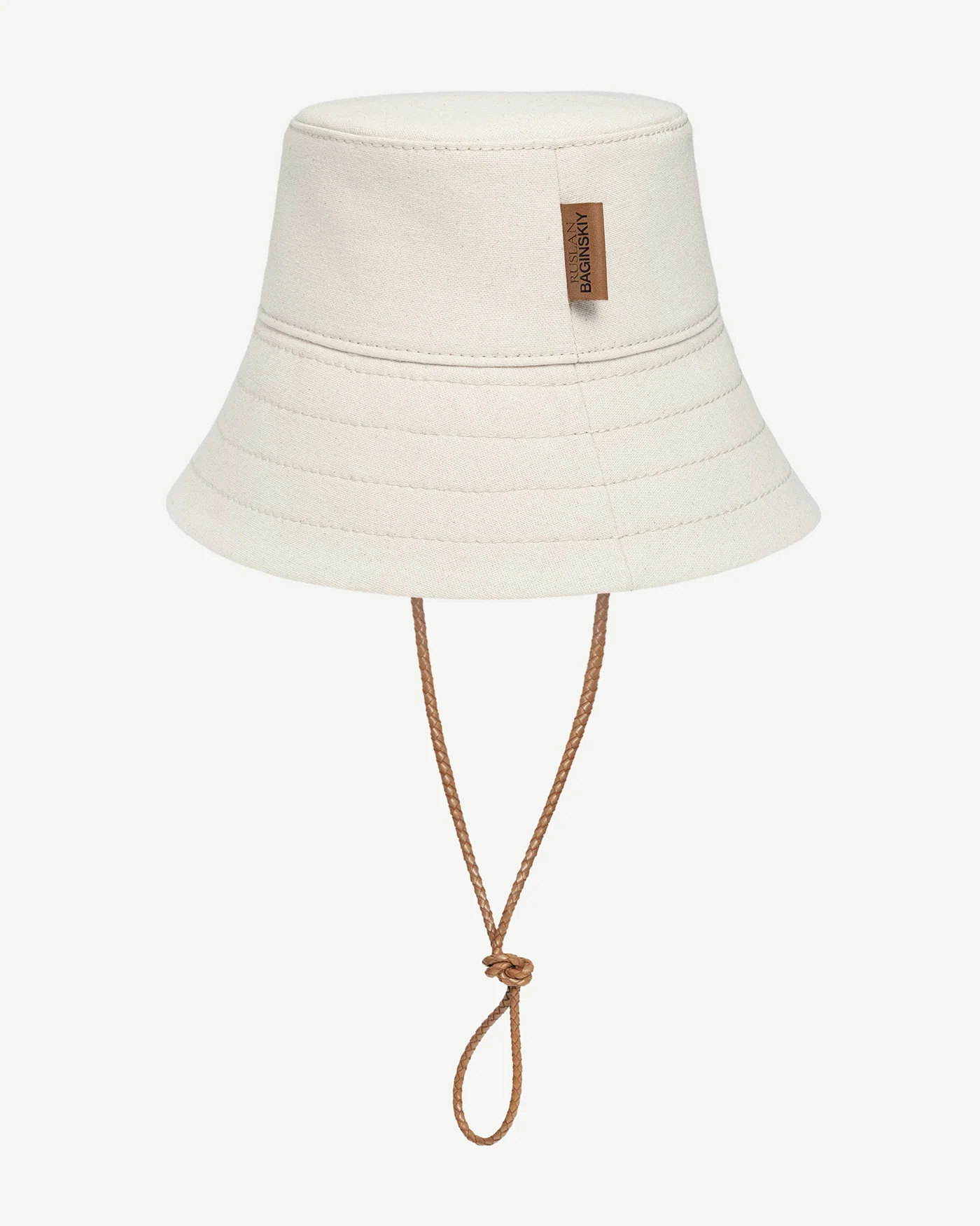 Logo Patch Bucket Hat with Leather Trim - Image 4