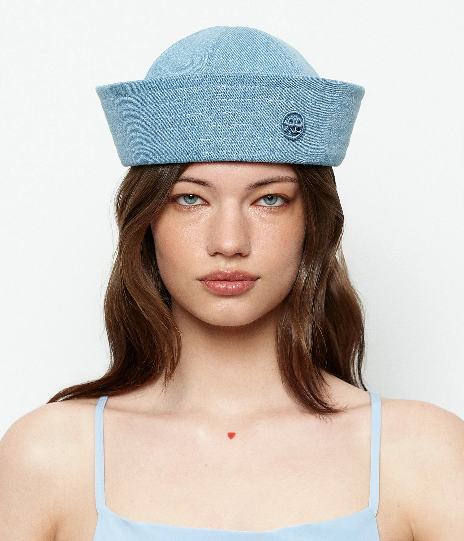 Monogram-embellished Denim Sailor Hat - Image 3
