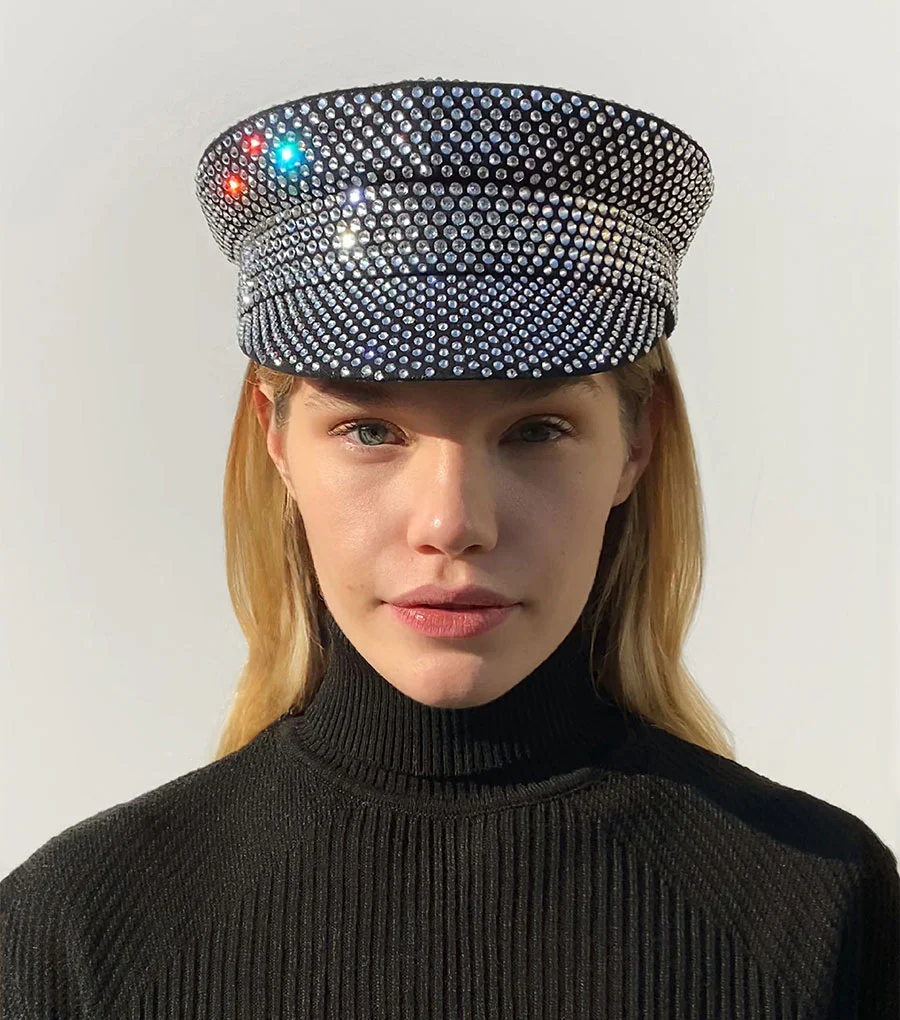 Crystal-embellished Baker Boy Cap - Image 4