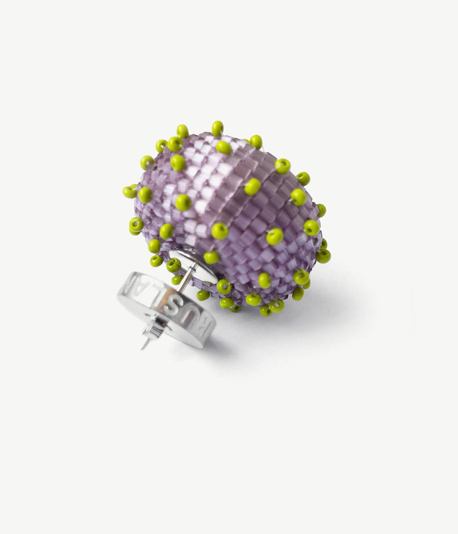 SKARBY Purple and Mint Beaded Earrings - Image 3