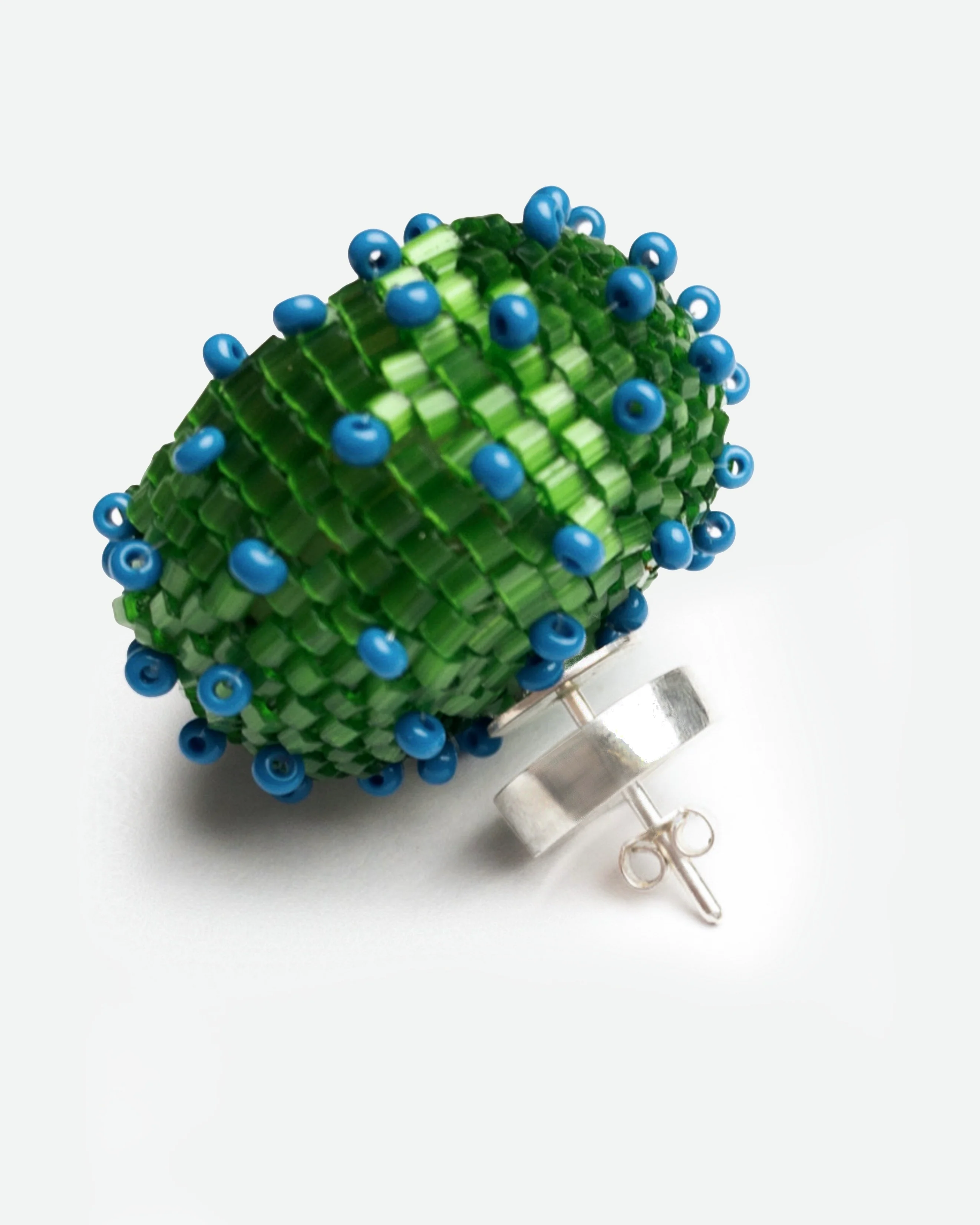 SKARBY Yellow and Green Beaded Earrings - Image 3