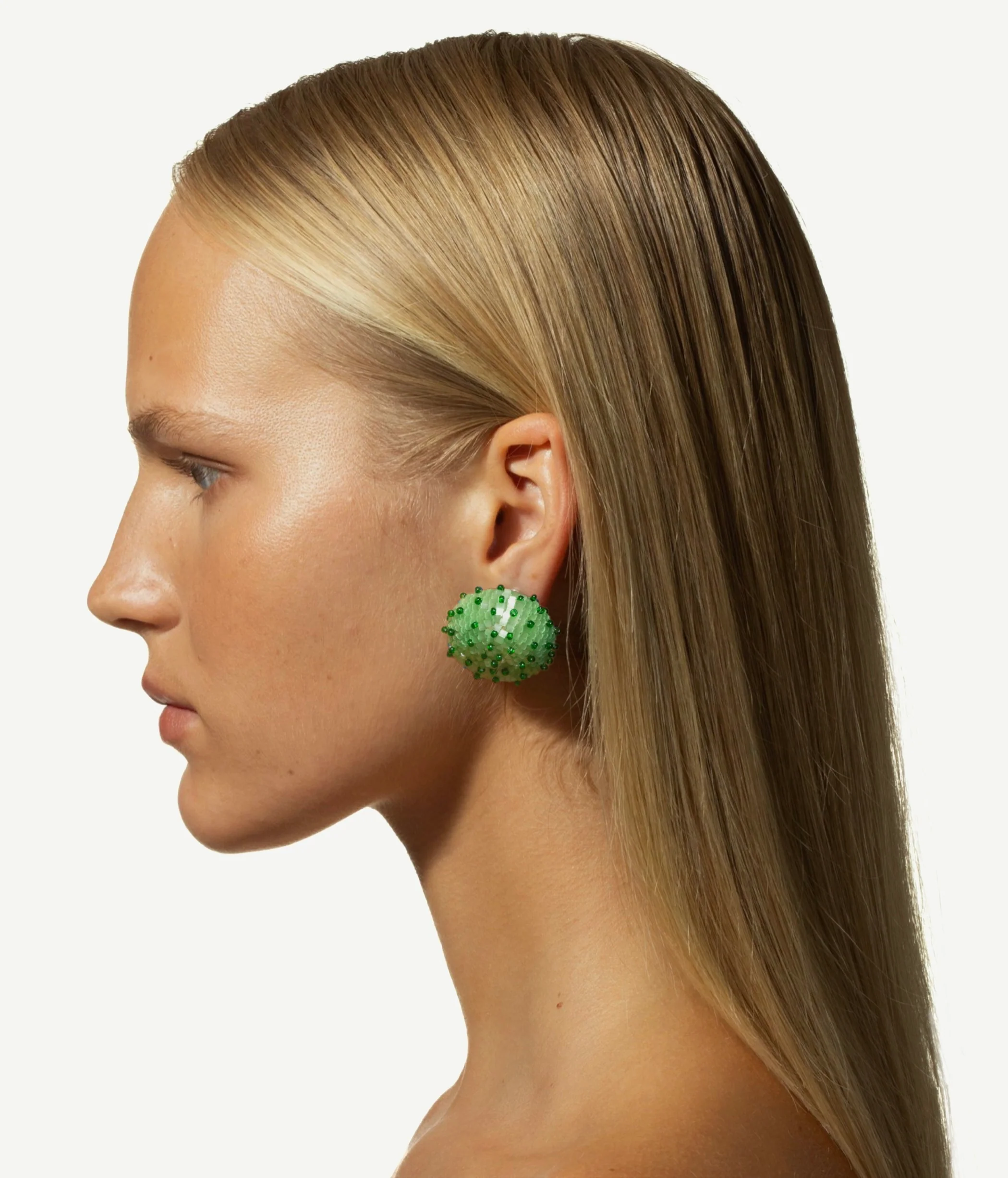SKARBY Yellow and Mint Beaded Earrings - Image 3