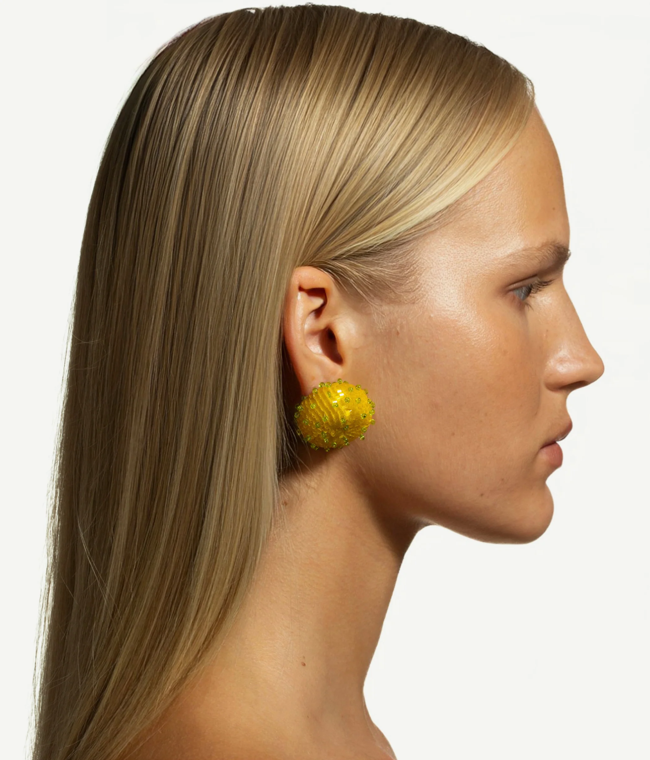 SKARBY Yellow and Mint Beaded Earrings - Image 4