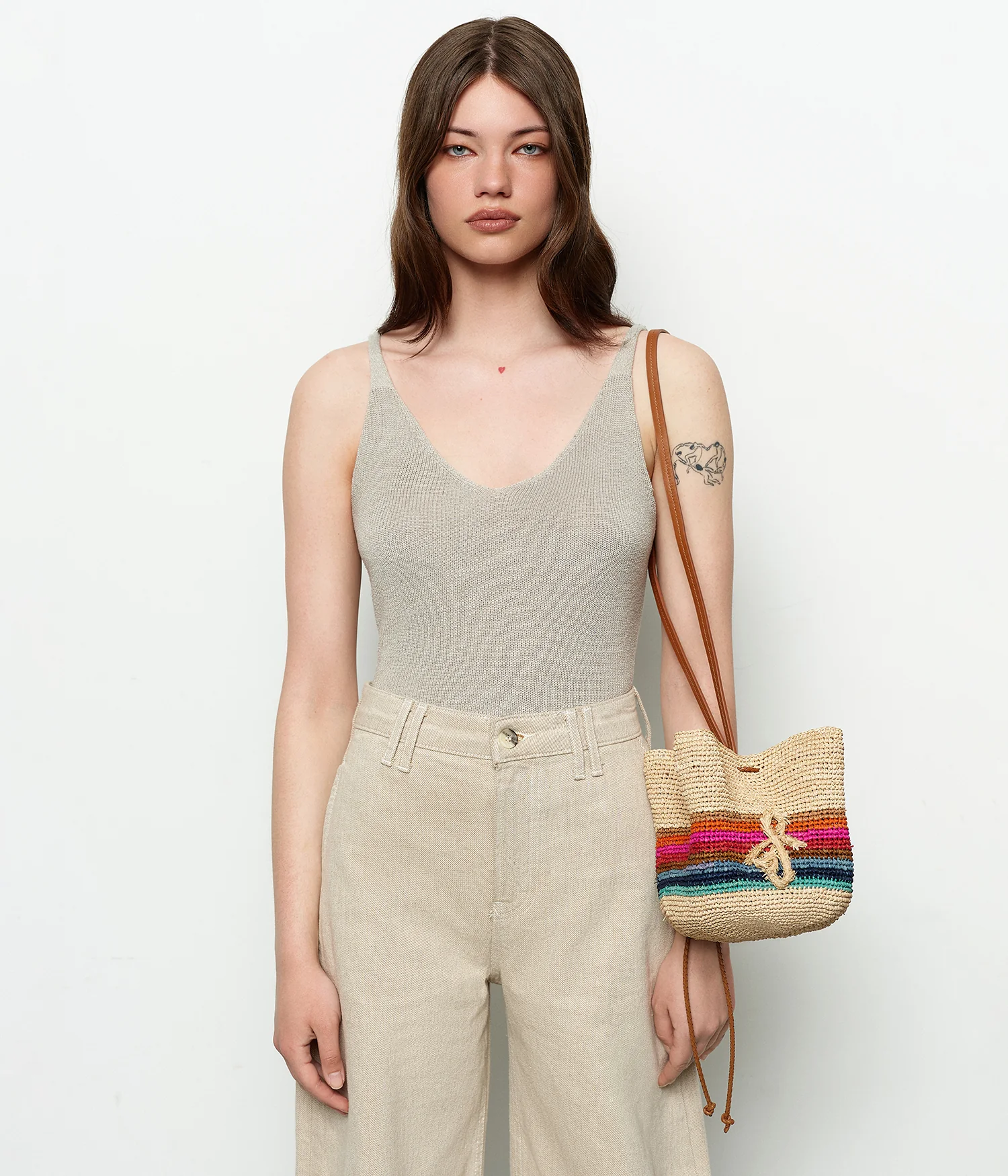 Striped Pouch Bag - Image 4