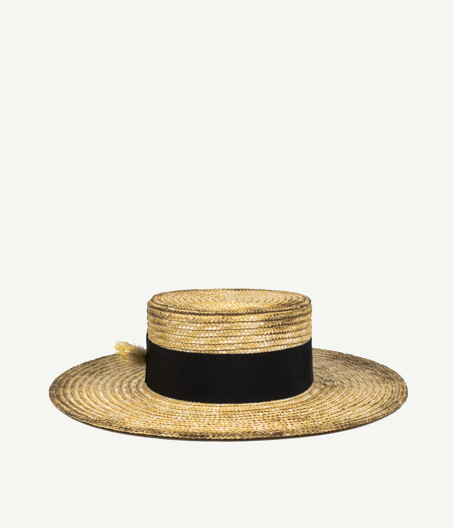 Wheat Spikes Embellished "Sunburnt" Canotier Hat - Image 4